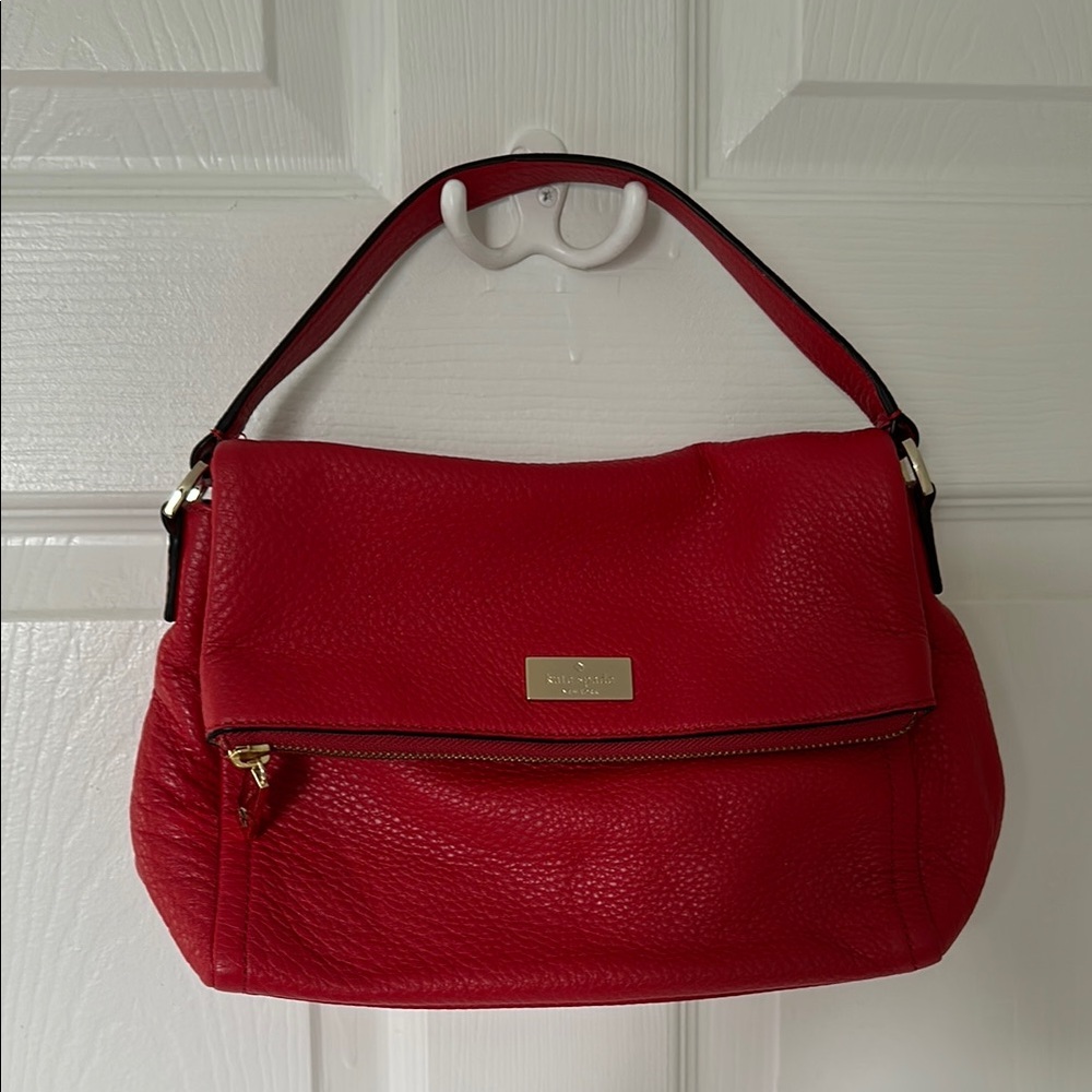 Kate Spade Red Shoulder Bag with Gold Accents